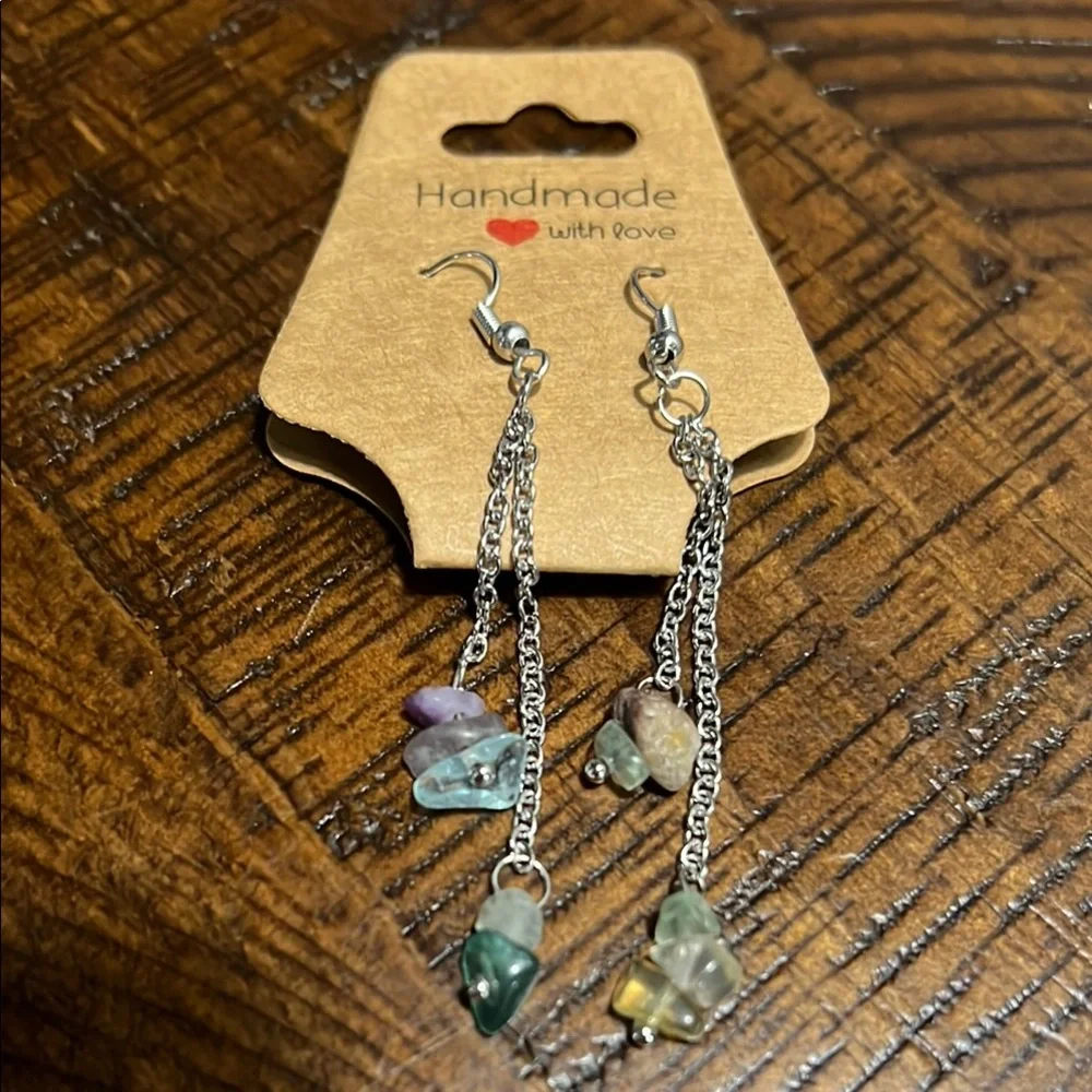 Handmade Multicolor Dangle Earrings - Picture 2 of 6